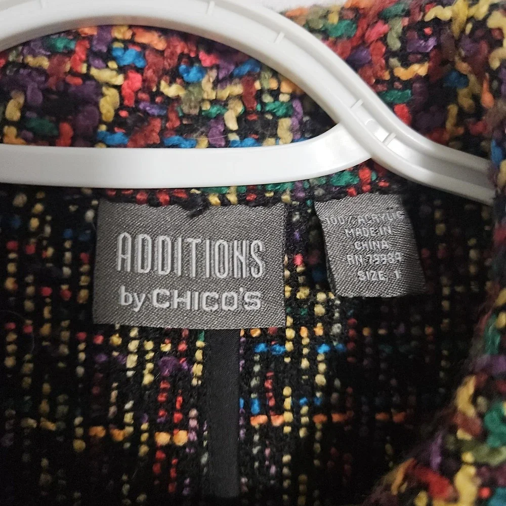 Chico's Additions Multicolor Bouclé Tweed Jacket‎ Maximalist Retro Y2K